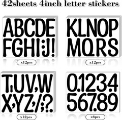 534 PCS 42 Sheets Letter Stickers Large Alphabet Number Sticker 4 Inch Poster Bo