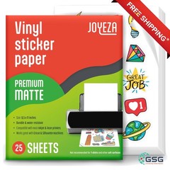 WATERPROOF VINYL STICKER PAPER – 25 SHEETS FOR INDOOR & OUTDOOR USE