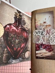valentines junk journal scrapbook tassel pen clip 62 pages rabbit couple 1 sig