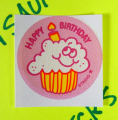 Happy Birthday Whipped Cream Scented Trend Scratch & Sniff Retro Sticker