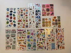 Fun Sticker Set, Lot Of 22 Sheets, Pipsticks And Stickiiclub