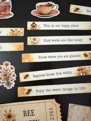 Bee Honey Junk Journal Kit Ephemera Tags Tickets Stickers Sunflower Vintage