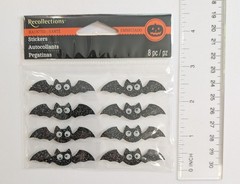 Halloween Black Glitter Bats Scrapbooking Stickers by Recollections
