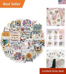 100 Pcs Christian Faith Stickers – Bible Verse & Inspiration Quotes | Waterpr…