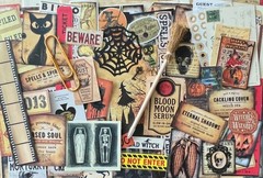 #731 -125+pcs WITCH W/ BROOM PEN SCRAP JUNK JOURNAL KIT REAL EPHEMERA – JOURNAL