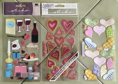 Mixed Lot Vintage SANDYLION STICKO Hearts/Lips/Valentines Day Love Stickers