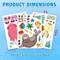 Ocean Animals Sticker Sheets 42 Pcs – 14 Sea Creature Designs