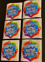 12 Ct. Foil HAPPY NEW YEAR Holiday 2.5” x 2.5″ Party Favor Stickers