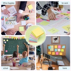 Sticky Notes 3×3 Inches, 8 Pads, 800 Sheets, 8 Color Sticky Note Pads, Premiu…