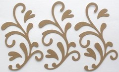(6) *FLOURISH SCROLL* Decorative Accents – Unfinished Chipboard Die Cuts – 4 7/8