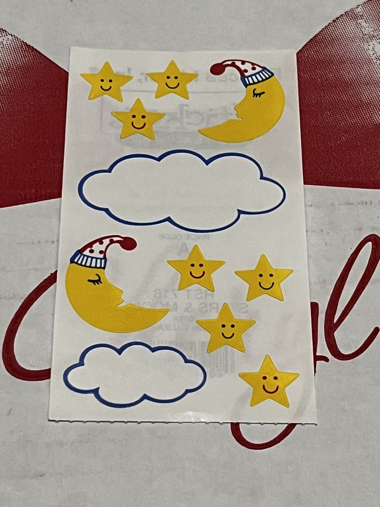 Vintage Frances Meyer Stickers – Stars & Moons 10 Sheets NEW