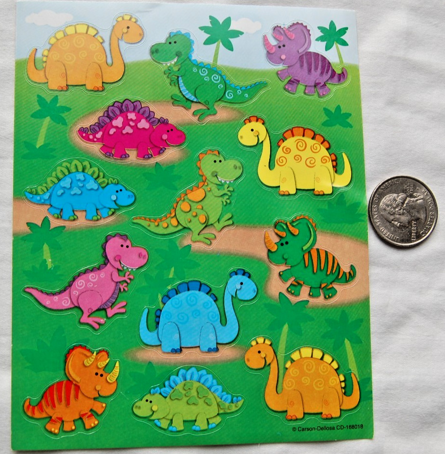 Carson-Dellosa stickers DINOSAURS dinosaur dino cute cartoon colorful t-rex tree