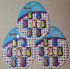 Super Rare 2018 Peeps Snow Globe Style Stickers, 3 Sheets, 21 Stickers, New