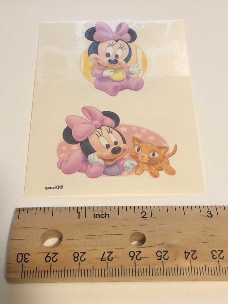Disney’s Babies Vintage Vending Machine Sticker Wet Tattoo All Star Minnie Mouse