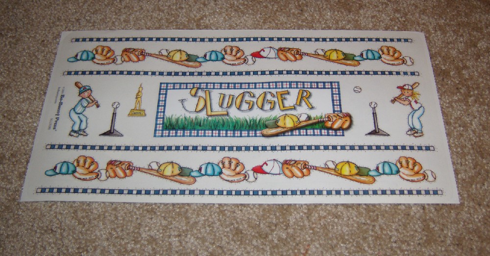 Bo Bunny Sticker Sheet ~ Retired. Baseball/Slugger.