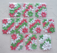 Mixed Lot 24 Packs Christmas Embellishments Stickers Flowers Tape Brads New