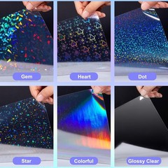 Colorful A4 Holographic Sticker Sheets – Waterproof & Easy to Use, 36 Pack