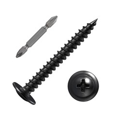 (100 pcs)#8×2″ Black Truss Head Wood Screws Quick Metal Self Tapping Zinc O