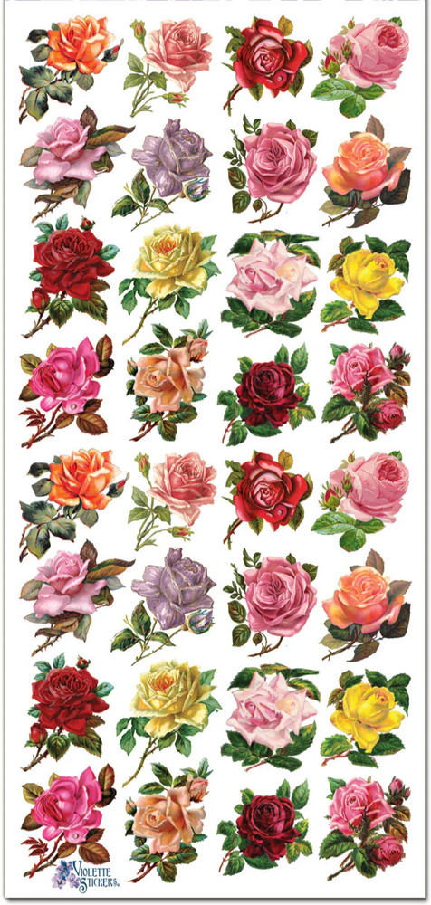 Violette Stickers Mini Rose Rosebud Flowers Craft Planner Supply Scrapbook