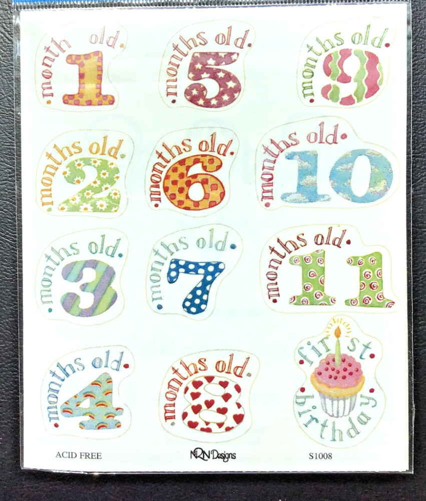 5 X 6″ NRN DESIGNS STICKERS: BABY FIRST 12 MONTHS