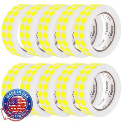 Perco Neon Yellow 0.5 Inch Dot Stickers 10 Rolls