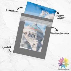 Acid-Free Pre-Cut 16×20 Picture Mat Sets for 11×14 Photos Backers & Clear Bags