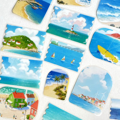 Beach Ocean Vacation Flake Stickers Summer Junk Journals Collage