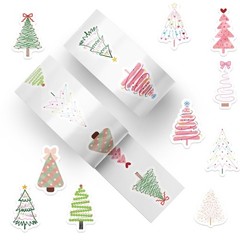 500sheets Cartoon Christmas Tree Stickers Adhesive Tablet Laptop Phone Sticker