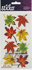 Sticko Classic Vellum stickers MAPLE LEAVES Fall theme 54699 FAST FREE ship!