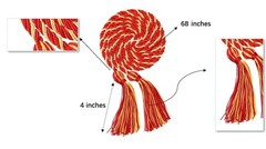 6 PCS 68-inch Gold Red Braided Graduation Multi-Color Honor Cords with Tassel