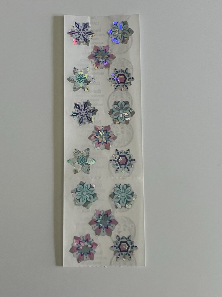 Sandylion Christmas Snowflakes Sticker Prismatic Winter 1 Sheet VTG