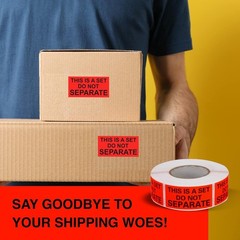 Do Not Separate Labels – 1in x 2in, 500/Roll, 20 Rolls in Fluorescent Red Orange