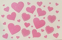 450+ Super Fun Heart Die Cuts Mixed Pink Pack Valentines Embellishment/Ephemera