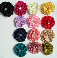 $2 POST* DIY Ruffle Shabby Chiffon Flower with Rhinestone Embellishment Craft
