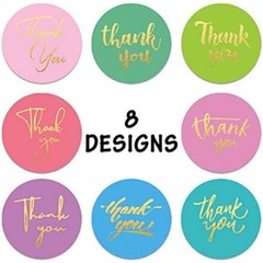 1000Pcs 1.5in Round Label Thank You for Gift Box Decoration Envelope Sealing