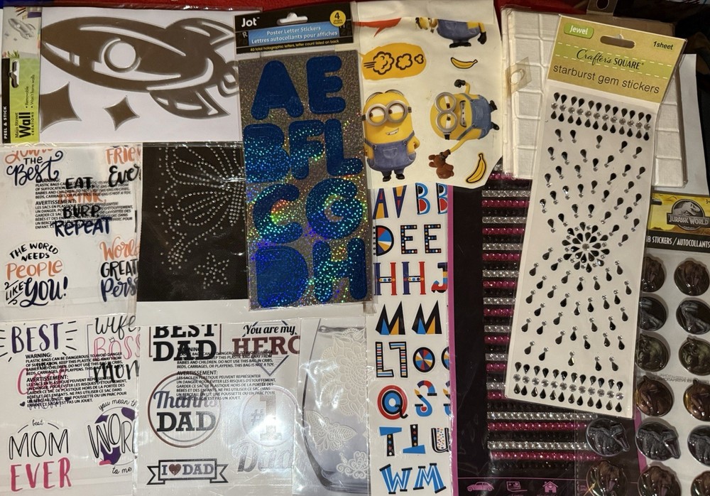 Crafter’s Square Scrapbooking Lot: Alphabet Stickers, Gems, Stencils/Templates