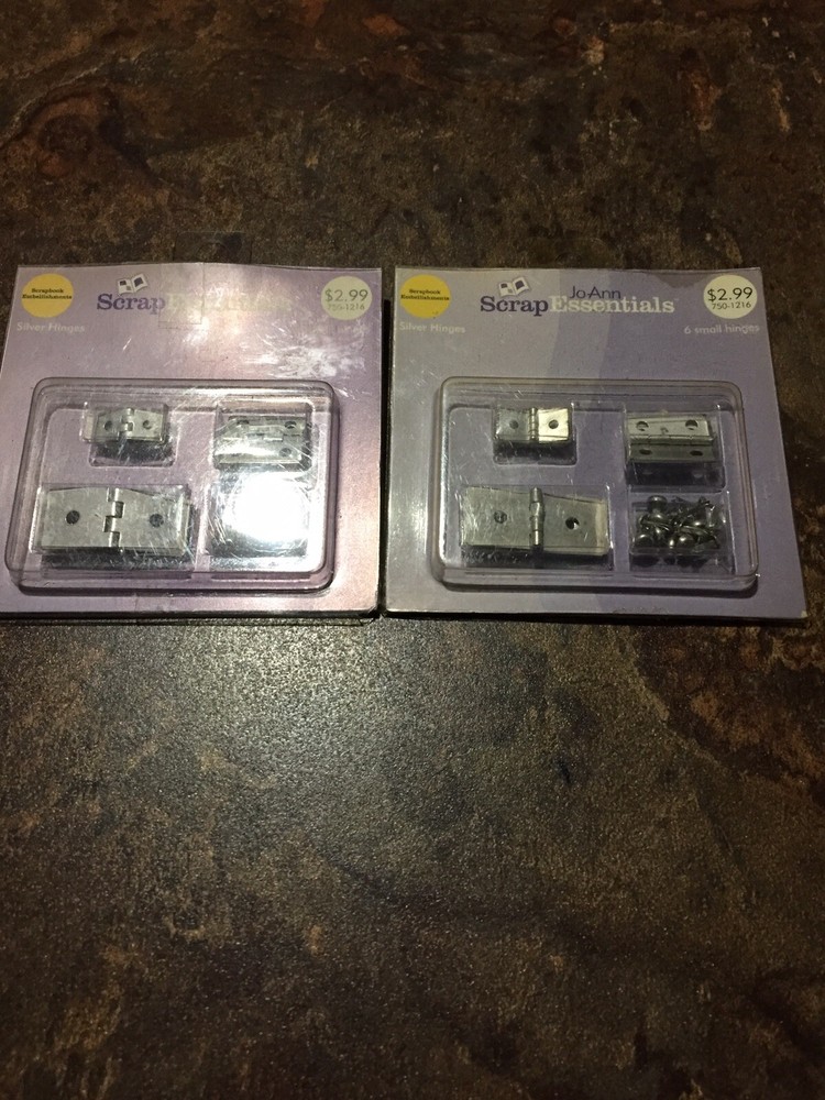 NEW! 2 Packs(6 Small Hinges Each Pack)JoAnn Scrap Essentials Scrapbooking