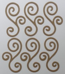 (6) *FLOURISH* Accent Swirls Bare Unfinished Chipboard Die Cuts – 3″ Long