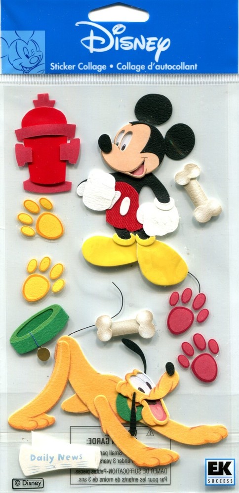 Mickey & Pluto, 3D scrapbook Stickers EK Success DJBM006