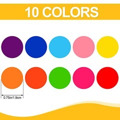 Dot Stickers, 3/4 inch Coding Labels, 10 Circle Price 3500 Pieces Color