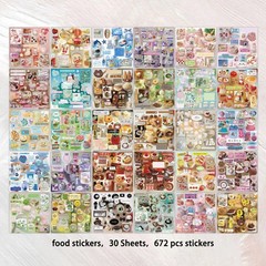 Kawaii Food Sticker Book Japanese Manga Style, 30 Pages of Cute Stickers for Scr