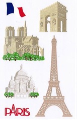 Mrs. Grossman’s PARIS France Eiffel Tower Scrapbook Stickers 3 sheets
