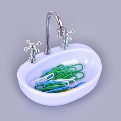 Magnetics Paper Clip Dispenser Sink Design Dollhouse Decor for DIY Lover
