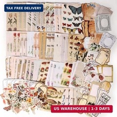 200 Pieces Vintage Scrapbook Supplies Pack for Junk Journal Planners DIY Paper S