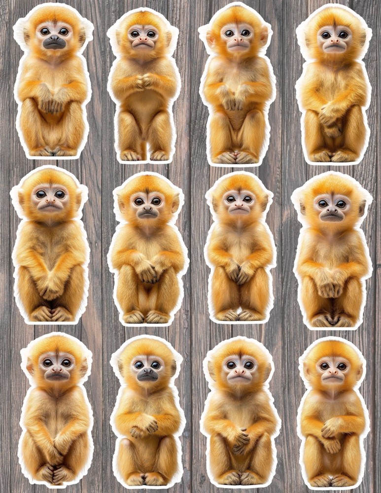 Golden Monkey Die Cut Vinyl Stickers Scrapbooking Laptop Waterbottle