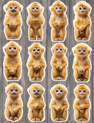 Golden Monkey Die Cut Vinyl Stickers Scrapbooking Laptop Waterbottle