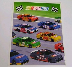 Vintage Hallmark Stickers NASCAR Race Cars 1 sheet car # 63 93 13 76 92 83