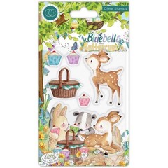 New Craft Consortium Clr Rubber Stamp BLUEBELL & BUTTERCUP PICNIC set freeUSAshp