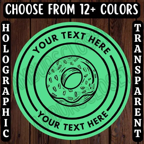 40 DONUT 2″ CUSTOM STICKERS Bakery Food Small Business LABELS SCRATCH RESISTANT