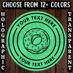40 DONUT 2″ CUSTOM STICKERS Bakery Food Small Business LABELS SCRATCH RESISTANT